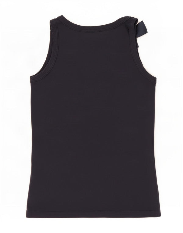 Benetton Girls Vest Top 10-11 Years XL Navy Blue Cotton