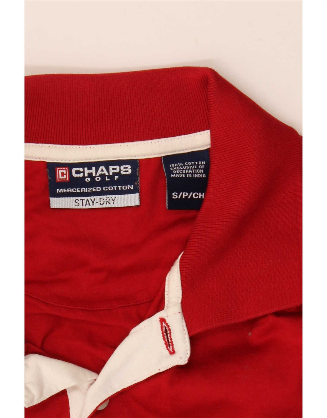 Chaps Mens Golf Polo Shirt Small Red Cotton