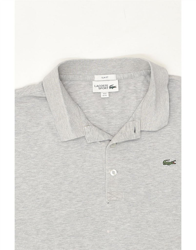 LACOSTE Mens Slim Fit Polo Shirt Size 6 XL Grey Cotton Vintage Lacoste and Second-Hand Lacoste from Messina Hembry 