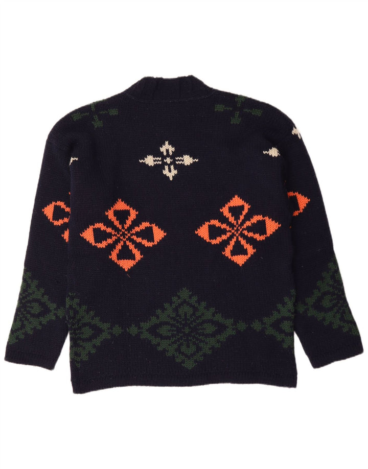 Foxhound Mens Turtle Neck Jumper Sweater Large Navy Blue Floral