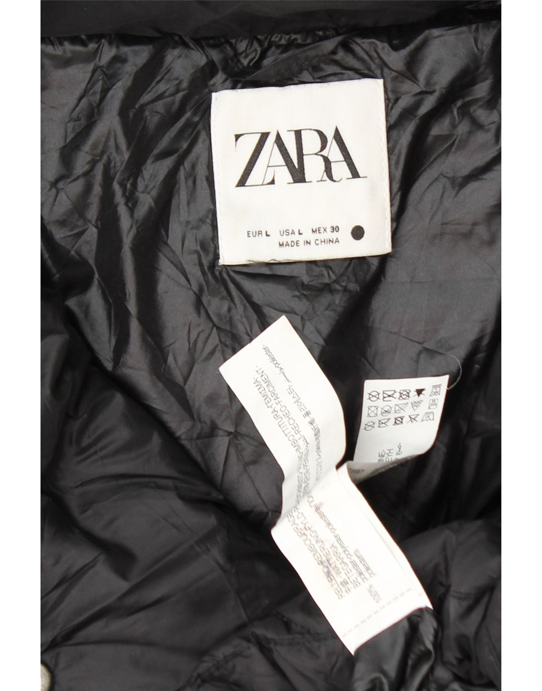 ZARA Womens Oversized Padded Jacket UK 16 Large Black Polyester