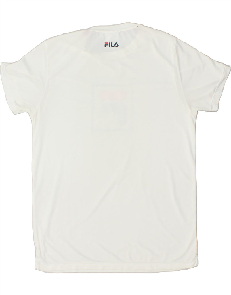 FILA Boys Graphic T-Shirt Top 11-12 Years White Vintage Fila and Second-Hand Fila from Messina Hembry 