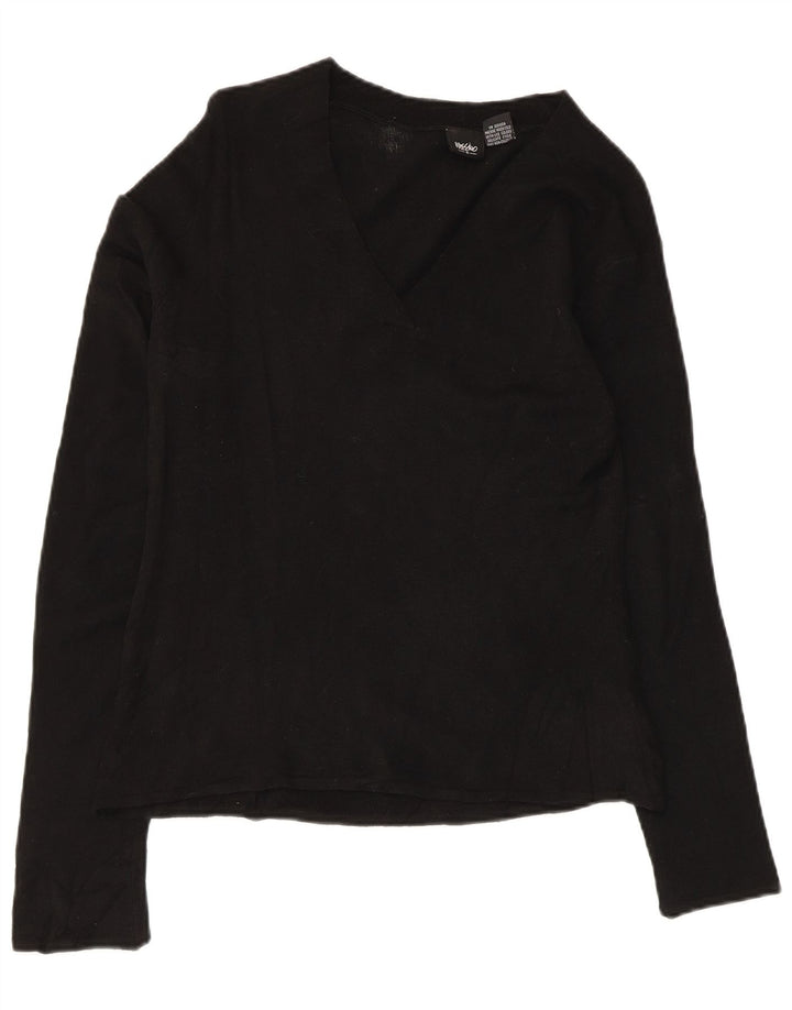 Mossimo Womens Top Long Sleeve UK 14 Large Black Acrylic