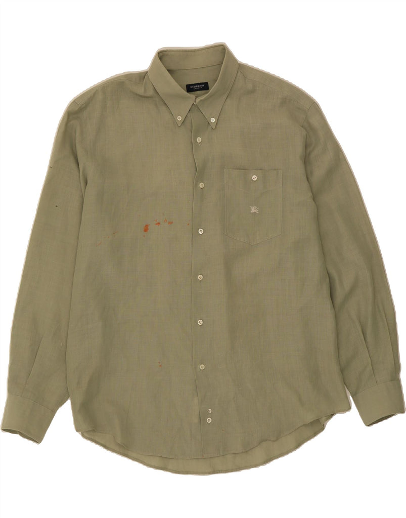 BURBERRY Mens Shirt XL Green Vintage Burberry and Second-Hand Burberry from Messina Hembry 