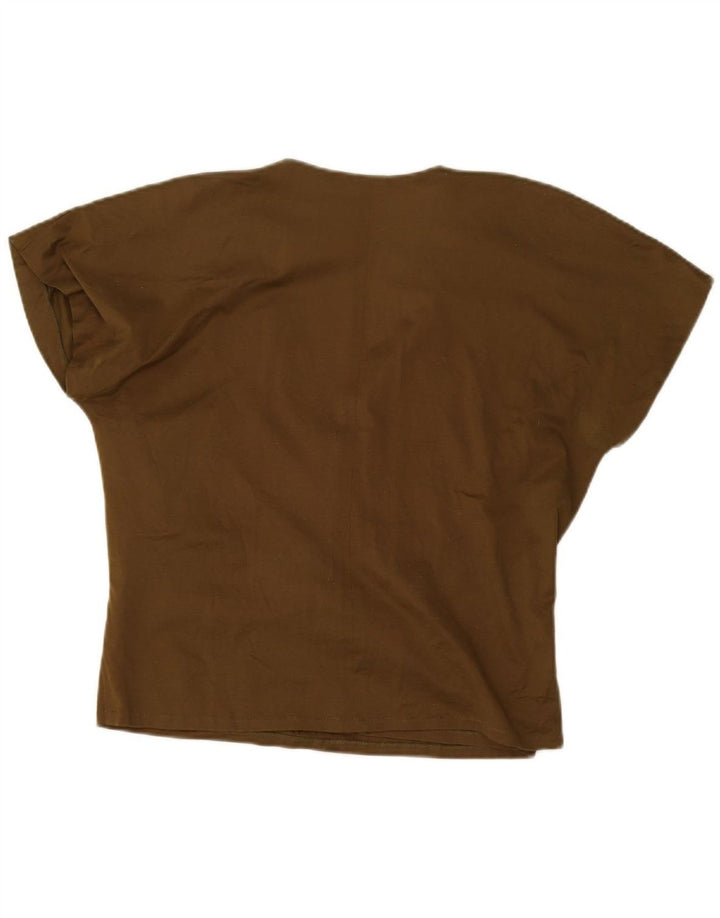 LUISA SPAGNOLI Womens Blouse Top IT 46 Large Green Cotton