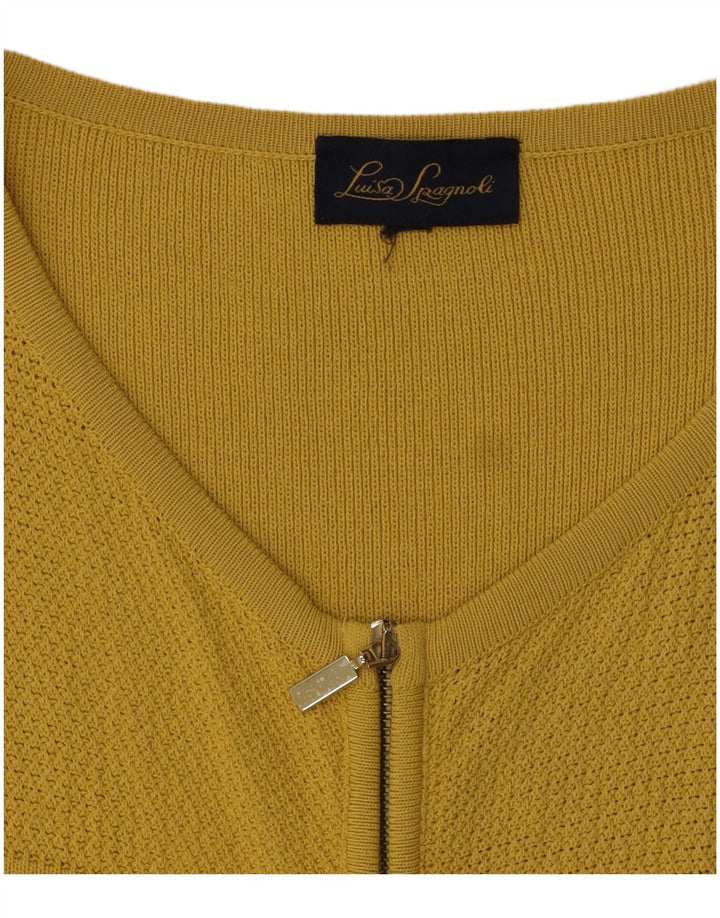 Luisa Spagnoli Womens Cardigan Sweater UK 14 Medium Yellow