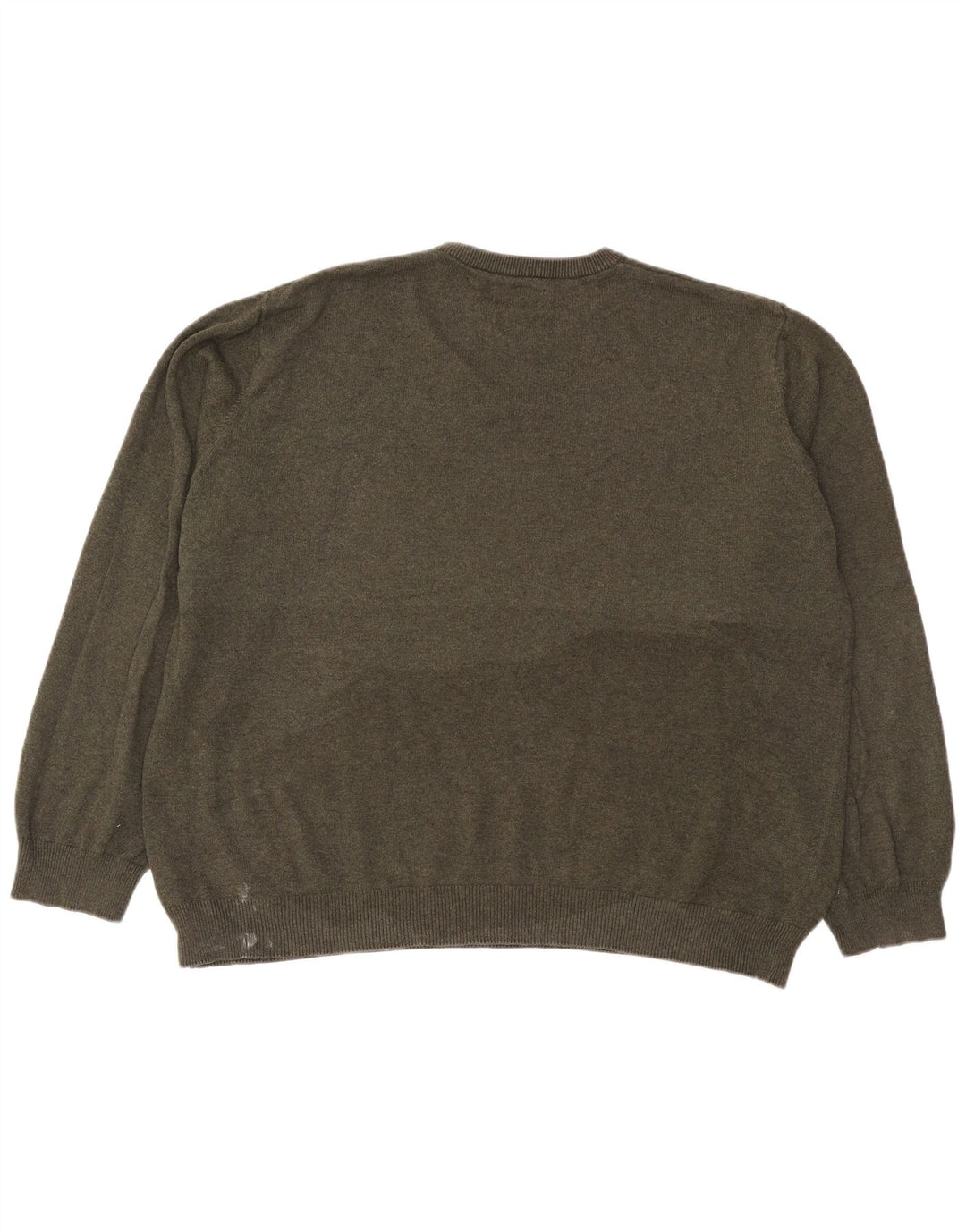 Marks & Spencer Mens Crew Neck Jumper Sweater 2XL Khaki Cotton