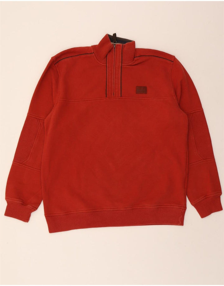 CHAMPION Mens Zip Neck Sweatshirt Jumper XL Red Cotton Vintage Champion and Second-Hand Champion from Messina Hembry 