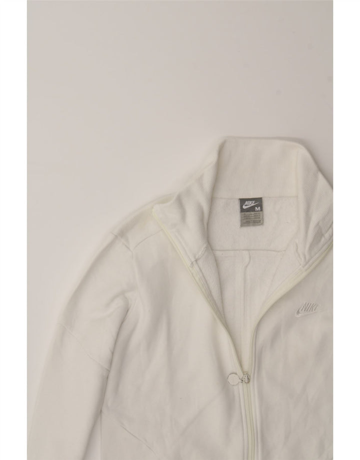 NIKE Womens Tracksuit Top Jacket UK 10/12 Medium White Cotton Vintage Nike and Second-Hand Nike from Messina Hembry 