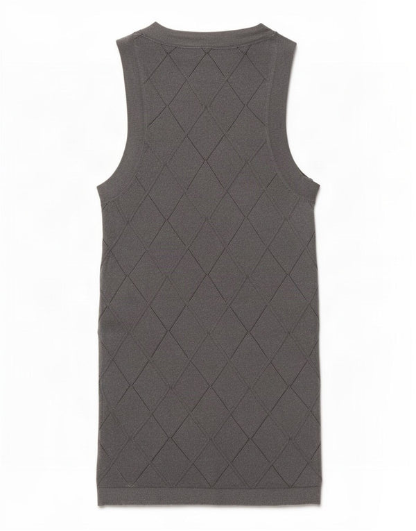 Zara Womens Vest Top UK 6 XS Grey Geometric Viscose