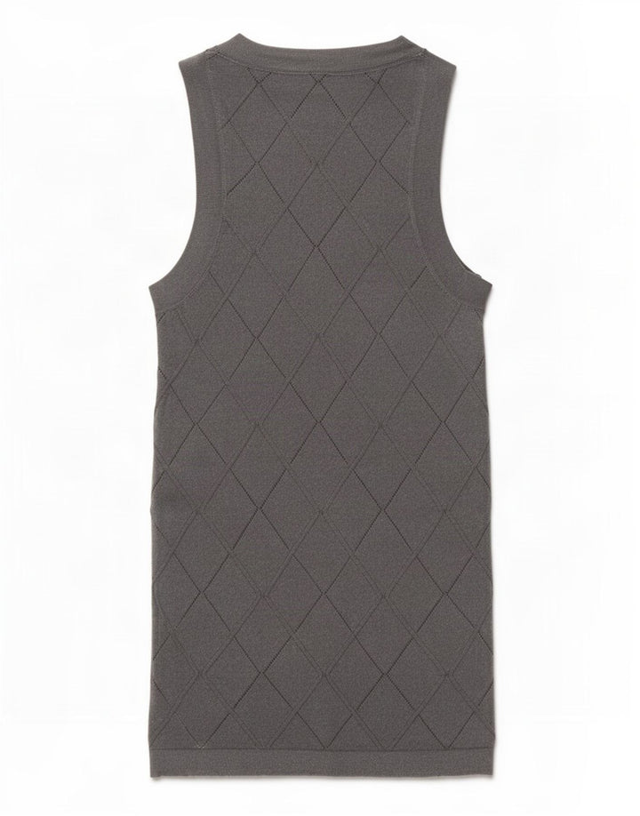 Zara Womens Vest Top UK 6 XS Grey Geometric Viscose