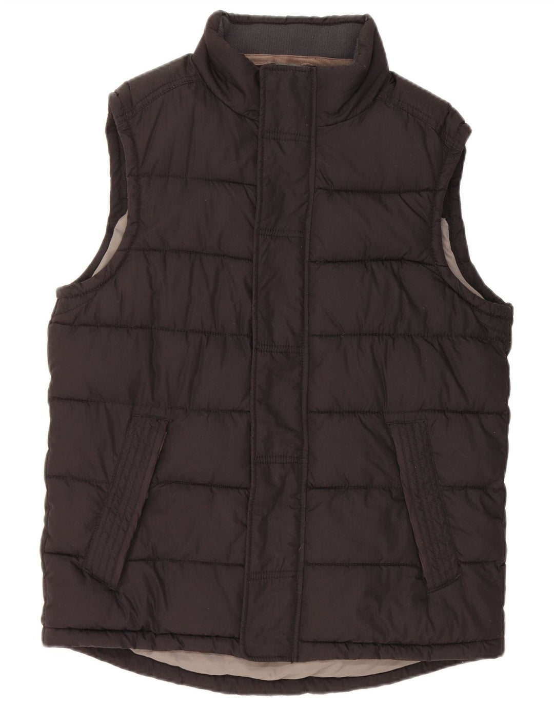 FAT FACE Mens Padded Gilet UK 38 Medium Black Cotton