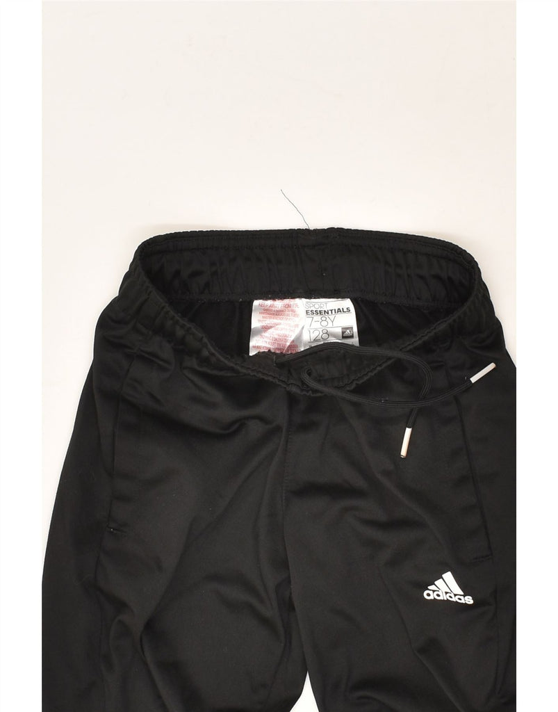 ADIDAS Boys Climalite Tracksuit Trousers Joggers 7-8 Years Black Polyester | Vintage Adidas | Thrift | Second-Hand Adidas | Used Clothing | Messina Hembry 