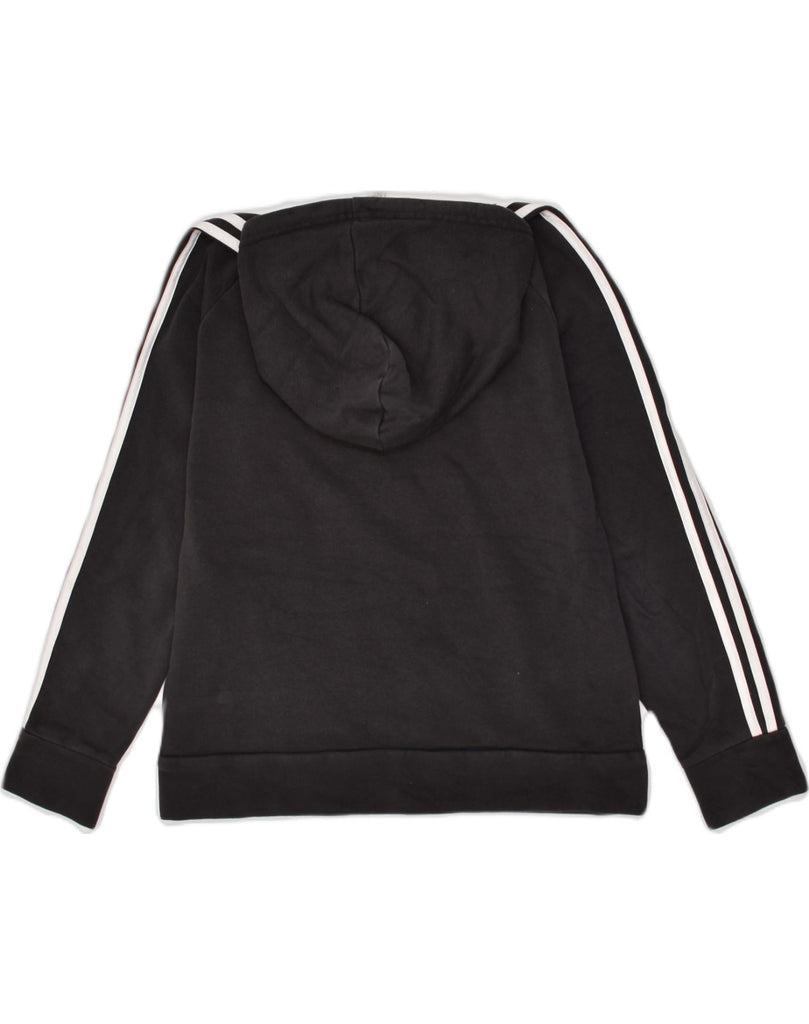 ADIDAS Womens Hoodie Jumper UK 14 Medium Black Cotton | Vintage Adidas | Thrift | Second-Hand Adidas | Used Clothing | Messina Hembry 