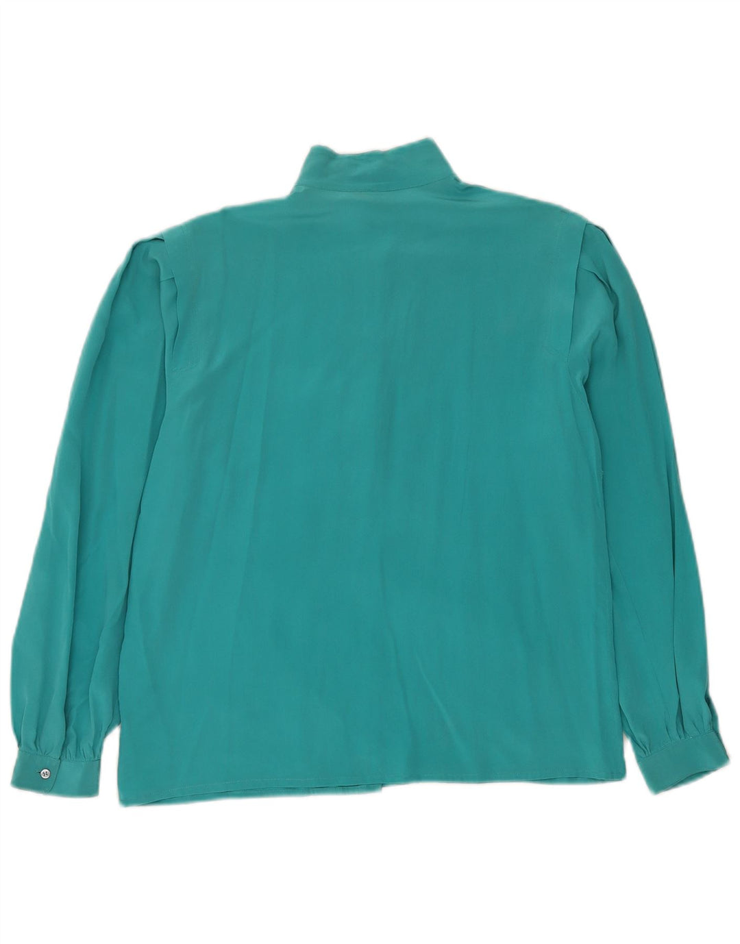 Vintage Womens Shirt Blouse IT 44 Medium Turquoise Silk