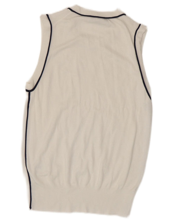 Zara Womens Vest Tank Top UK 10 Small White Striped Viscose