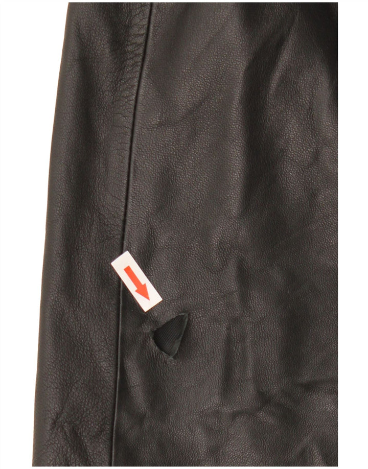 Vintage Womens Leather Skirt W32 Large Black