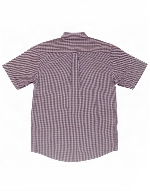 James Perse Mens Short Sleeve Shirt Small Blue Check Polyester