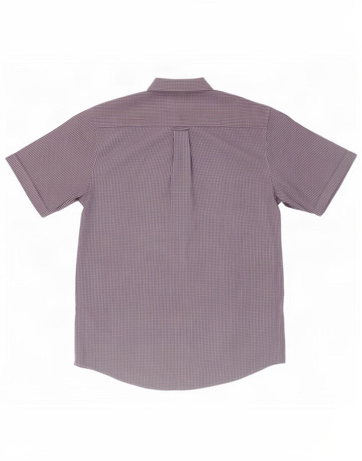 James Perse Mens Short Sleeve Shirt Small Blue Check Polyester
