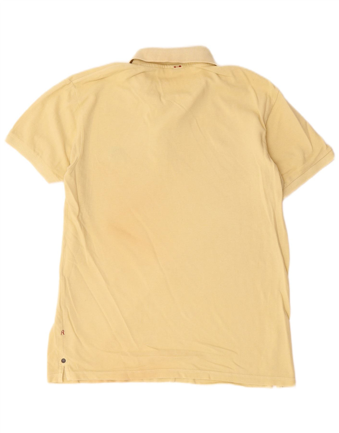Replay Mens Polo Shirt Large Yellow Cotton
