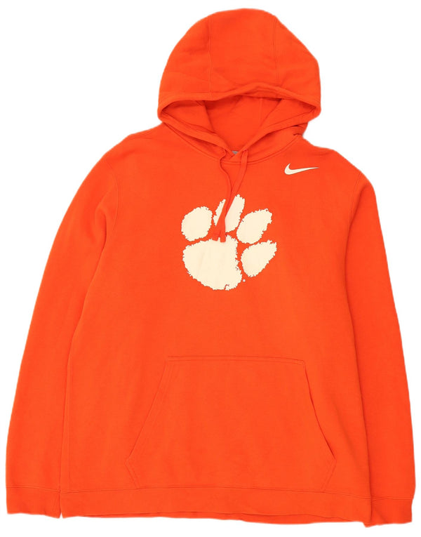 Nike Mens Clemson Tigers Graphic Hoodie Jumper XL Orange Cotton