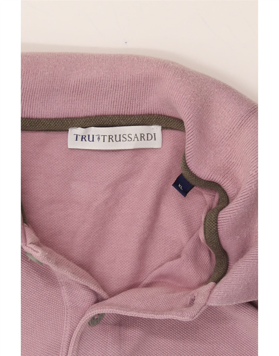 TRUSSARDI Mens Polo Shirt XL Pink Cotton Vintage Trussardi and Second-Hand Trussardi from Messina Hembry 