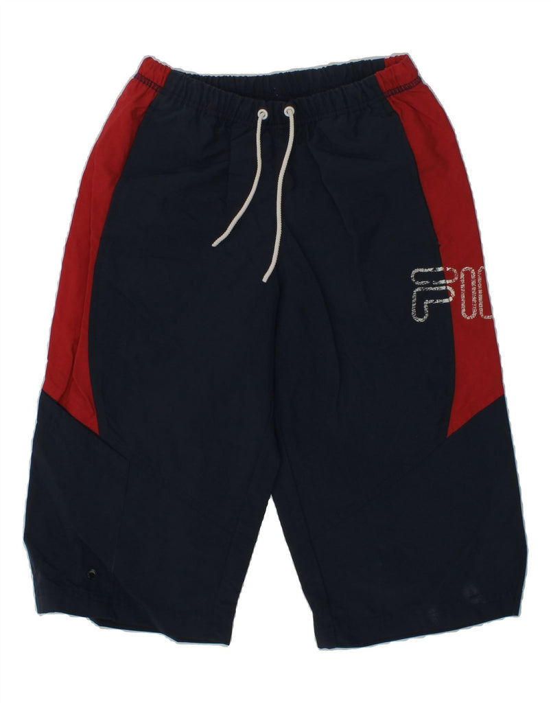 FILA Boys Graphic Sport Shorts 7-8 Years Navy Blue Polyamide | Vintage Fila | Thrift | Second-Hand Fila | Used Clothing | Messina Hembry 