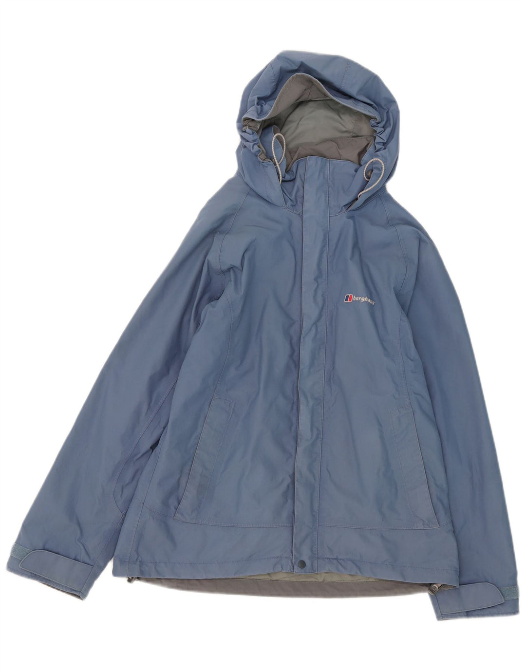 Berghaus Womens Hooded Rain Jacket UK 12 Medium Blue Nylon