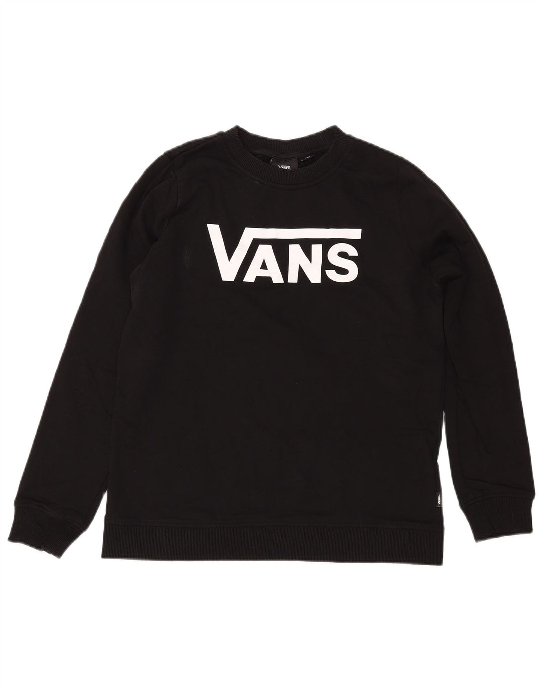 VANS Womens Graphic Sweatshirt Jumper UK 14 Medium Black Cotton