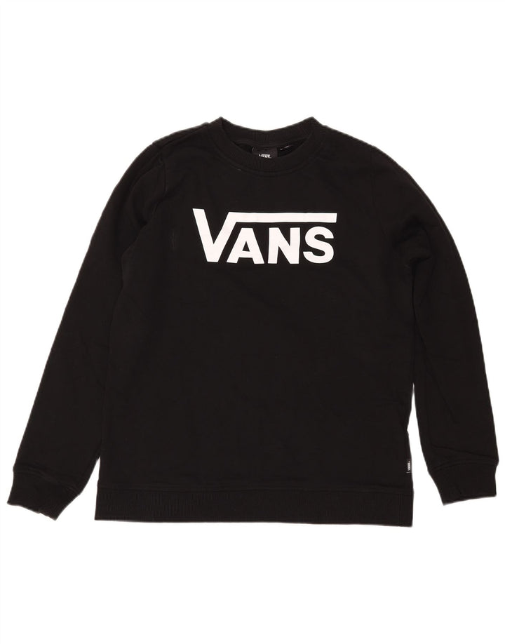 VANS Womens Graphic Sweatshirt Jumper UK 14 Medium Black Cotton