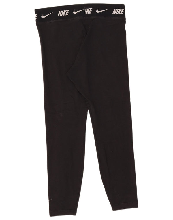 Nike Womens Tight Fit Graphic Leggings UK 14 Large Black Cotton