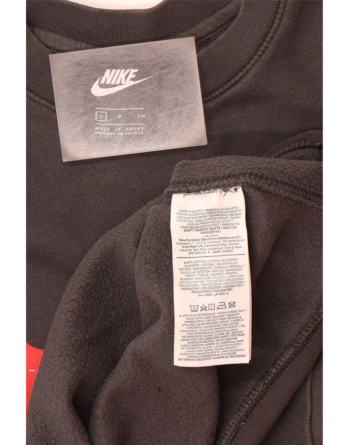 NIKE Mens Graphic Sweatshirt Jumper Small Grey Cotton