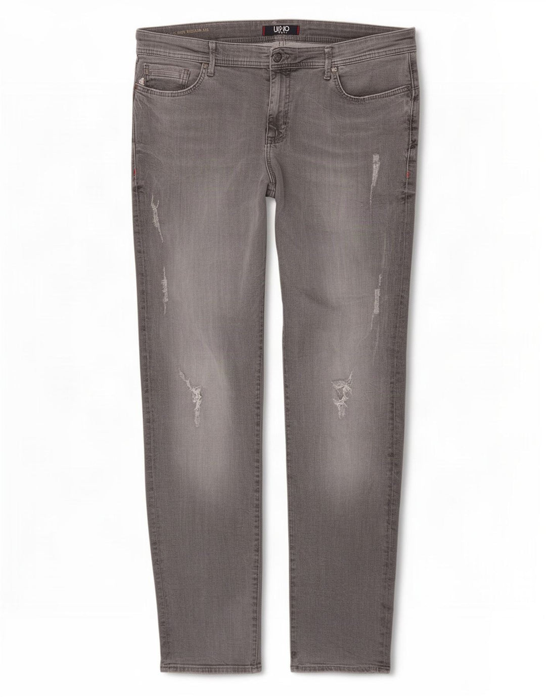 Liu Jo Mens Distressed Regular Fit Slim Jeans W36 L34 Grey