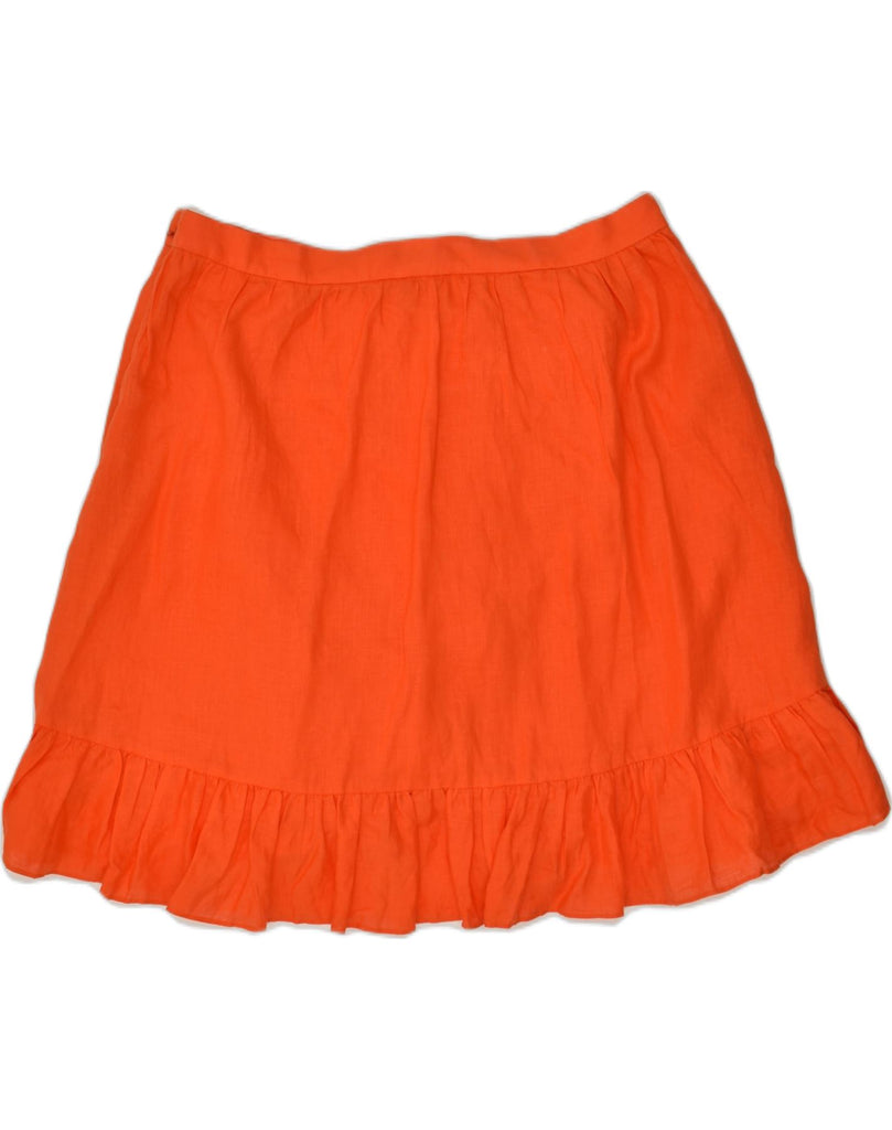 J. CREW Womens A-Line Skirt US 14 XL W34  Orange Linen | Vintage J. Crew | Thrift | Second-Hand J. Crew | Used Clothing | Messina Hembry 