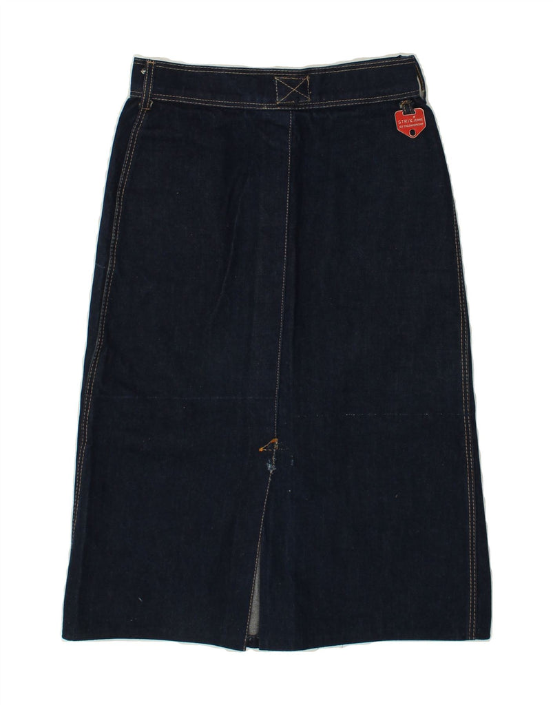 VINTAGE Womens High Waist Denim Skirt IT 44 Medium W26 Navy Blue Cotton | Vintage Vintage | Thrift | Second-Hand Vintage | Used Clothing | Messina Hembry 