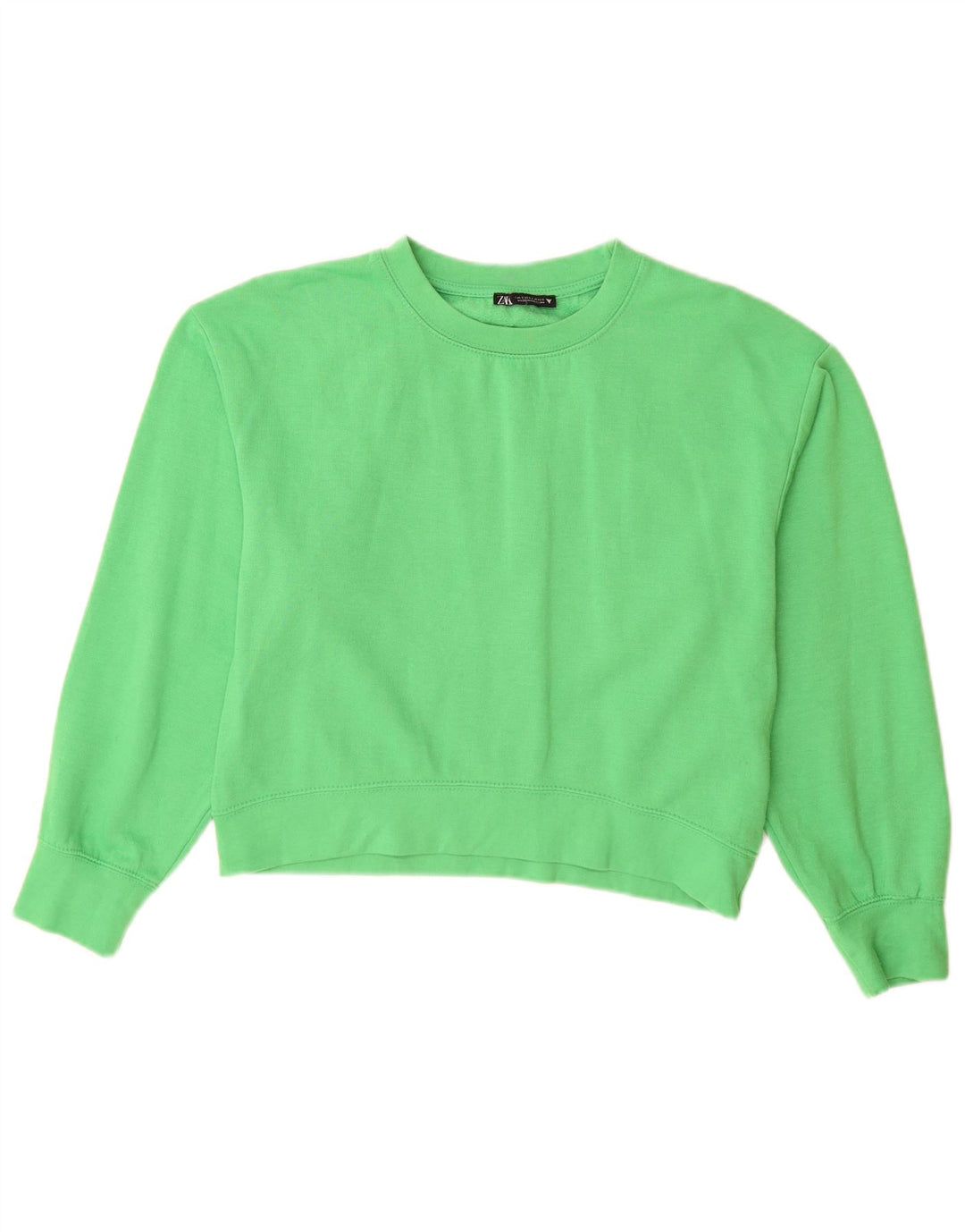 Zara Womens Sweatshirt Jumper UK 10 Small Green Polyester
