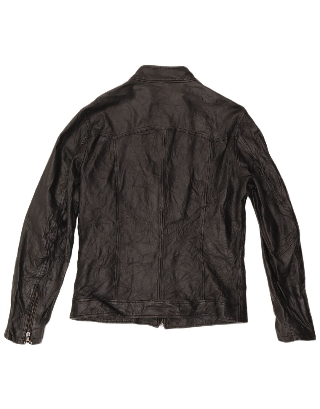 Vintage Mens Leather Jacket UK 38 Medium Black Leather