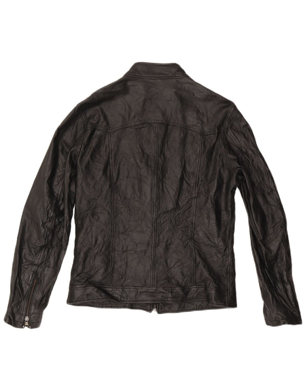 Vintage Mens Leather Jacket UK 38 Medium Black Leather