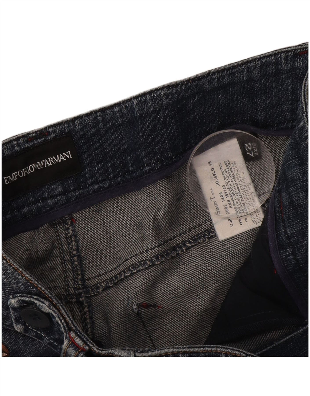 Emporio Armani Womens Bootcut Jeans W27 L29 Blue Cotton