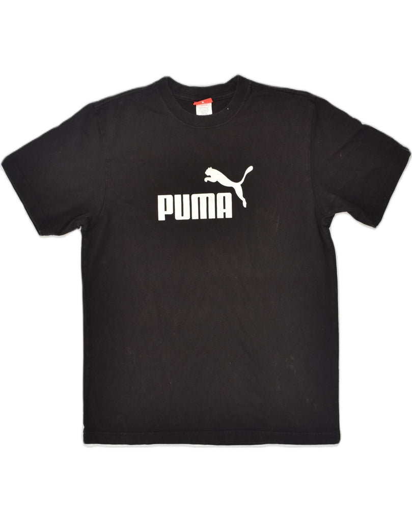 PUMA Mens Graphic T-Shirt Top Medium Black Cotton | Vintage Puma | Thrift | Second-Hand Puma | Used Clothing | Messina Hembry 