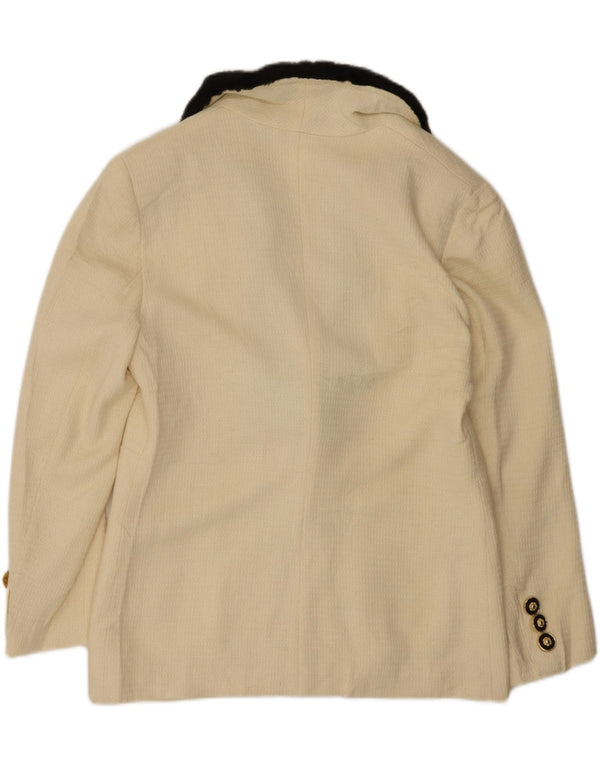 Vintage Mens Blazer Jacket IT 48 Medium Off White Colourblock