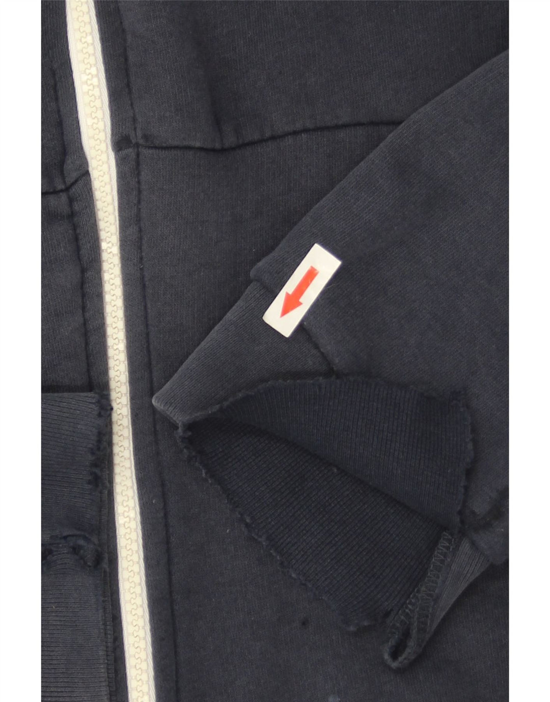 Zara Mens Zip Hoodie Sweater Medium Navy Blue Cotton