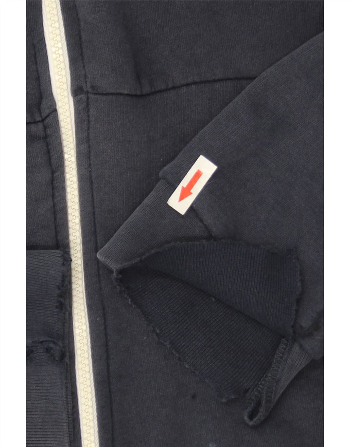 Zara Mens Zip Hoodie Sweater Medium Navy Blue Cotton