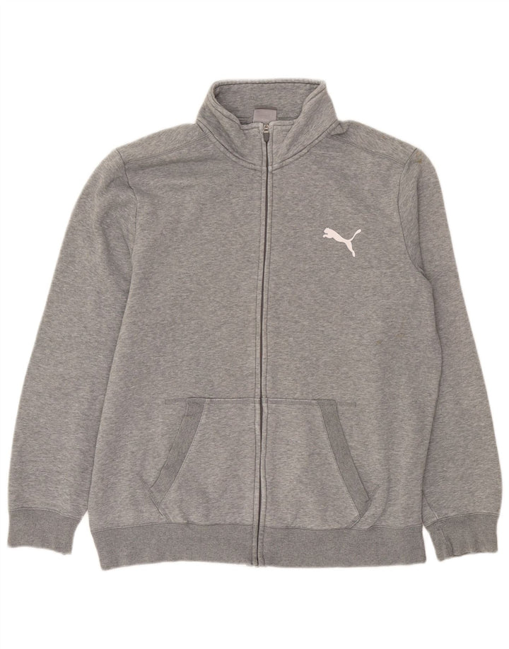 Puma Mens Tracksuit Top Jacket Large Grey Flecked Cotton