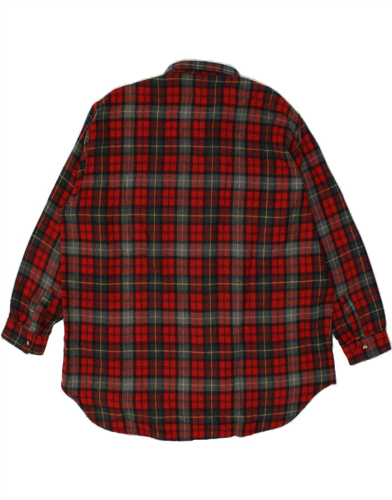 BRUGI Mens Flannel Shirt 2XL Red Plaid Acrylic Vintage Brugi and Second-Hand Brugi from Messina Hembry 