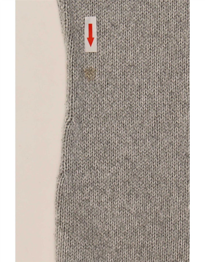Massimo Dutti Womens Short Sleeve V-Neck Jumper Sweater UK 10 Small Grey