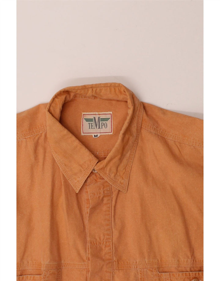 VINTAGE Mens Shirt Medium Orange Cotton Vintage Vintage and Second-Hand Vintage from Messina Hembry 