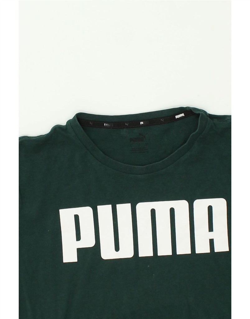 PUMA Mens Graphic T-Shirt Top Large Green Cotton | Vintage Puma | Thrift | Second-Hand Puma | Used Clothing | Messina Hembry 