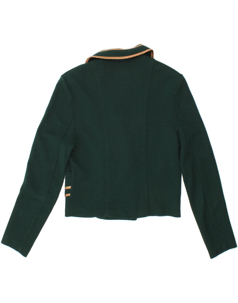 VINTAGE Womens Crop Double Breasted Blazer Jacket IT 46 Large Green Vintage Vintage and Second-Hand Vintage from Messina Hembry 