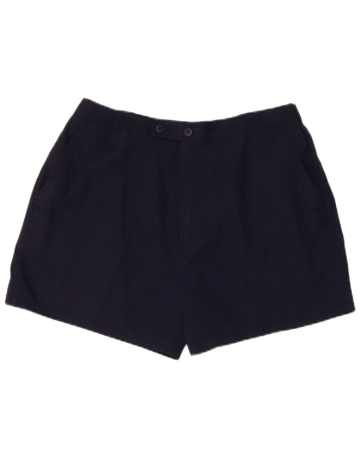 Vintage Mens Chino Shorts W30 Medium Navy Blue Polyester